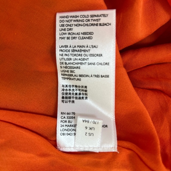 Free People Jules Orange Blue Floral One Shoulder Mini Dress, size 2 - Picture 8 of 10